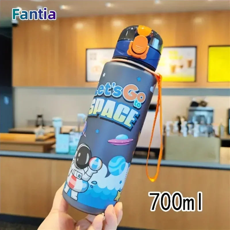700ml Astronaut Water Bottle Leakproof Sport Cup with Carrying Strap - 1