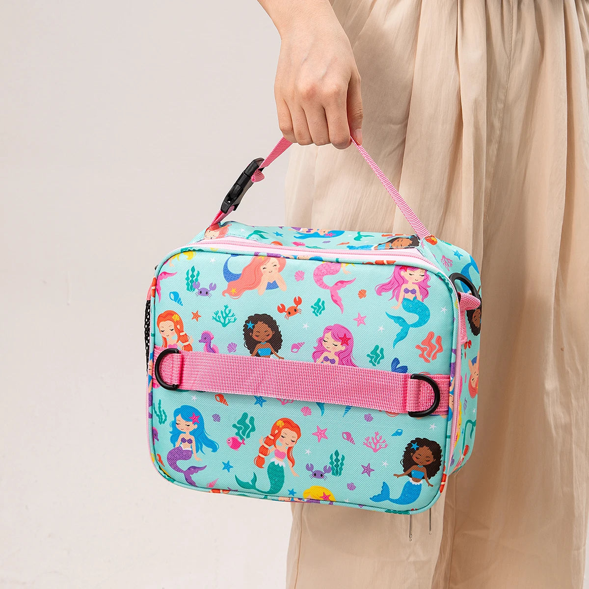 Insulated Cartoon Lunch Bag Portable Thermal Food Box with Shoulder Strap