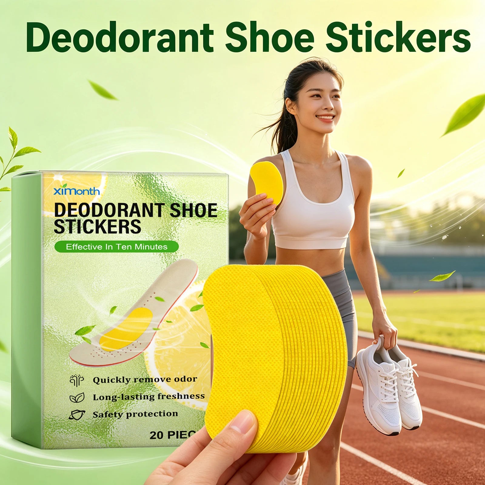 Ximonth Deodorant Shoe Stickers Odor Removal Patches Freshness - 5