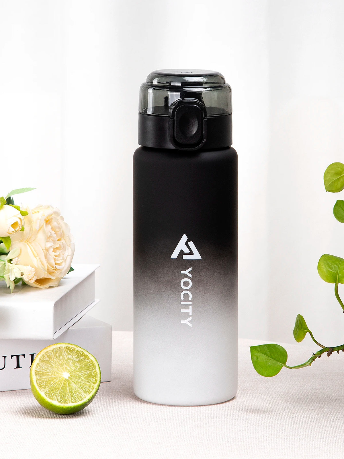 750ml Frosted Gradient Water Bottle Portable Sports Gym Drink Cup
