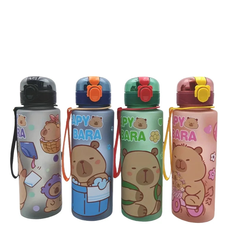 750ml Capybara Water Bottle Leakproof Straw Cup Portable Sports Flask - 14