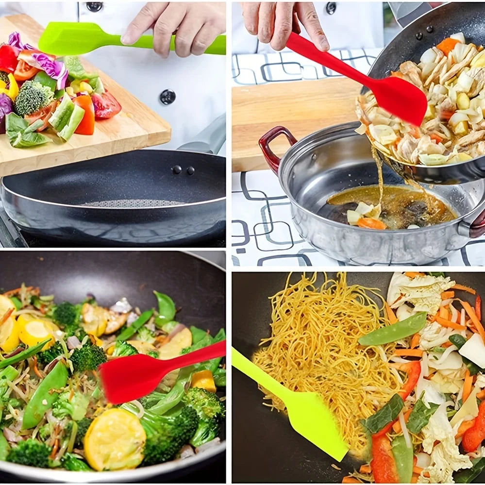 Silicone Spatula Set Non-Stick Heat-Resistant Cake Baking Scrapers - 7