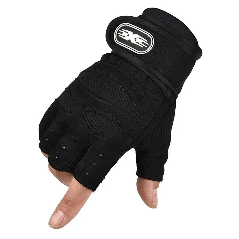 Unisex Half Finger Fitness Gloves Workout Training Wrist Support - 11