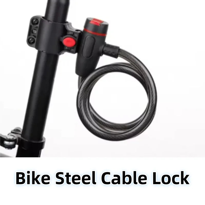 Heavy Duty Bike Steel Cable Lock with Mounting Bracket Anti Theft Security - 1