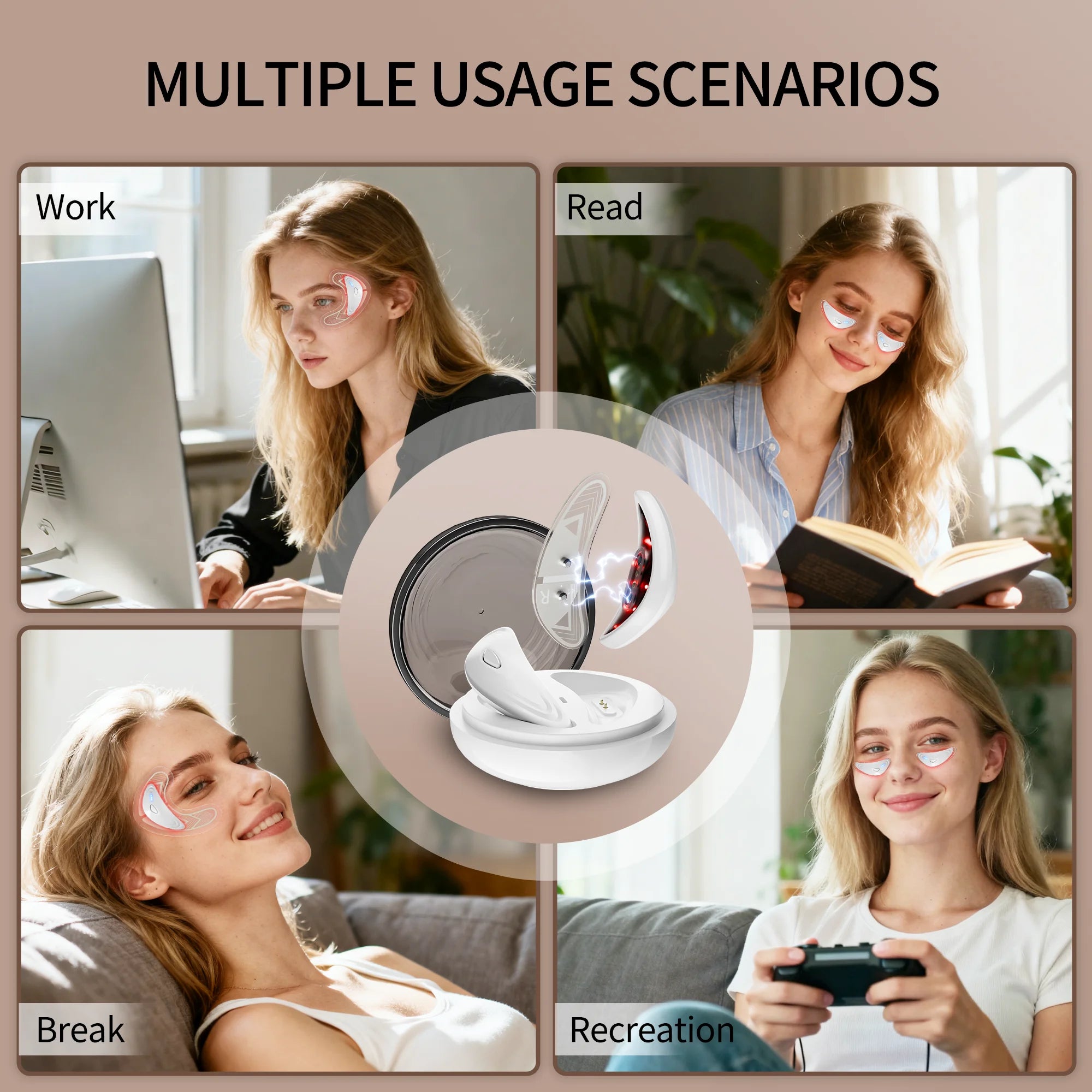 Red Light Microcurrent Under Eye Massager Dark Circles Device - 14