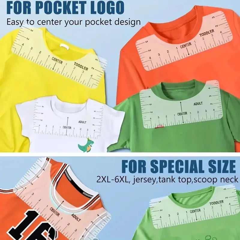 T-Shirt Alignment Ruler Guide Set for Vinyl Craft and Heat Press - 6