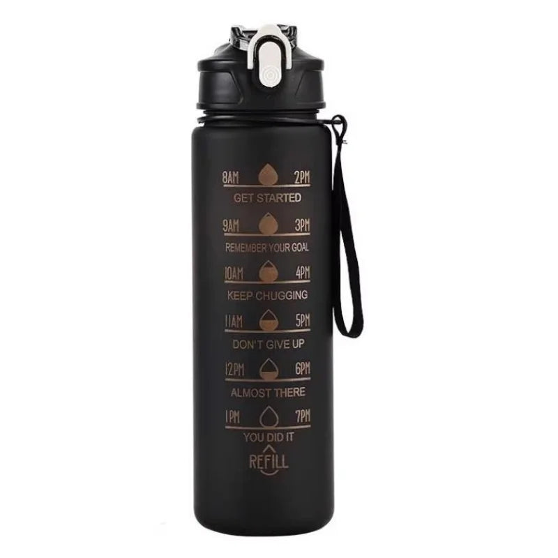 Motivational Time Marker Water Bottle Leak Proof Sports Hydration Jug
