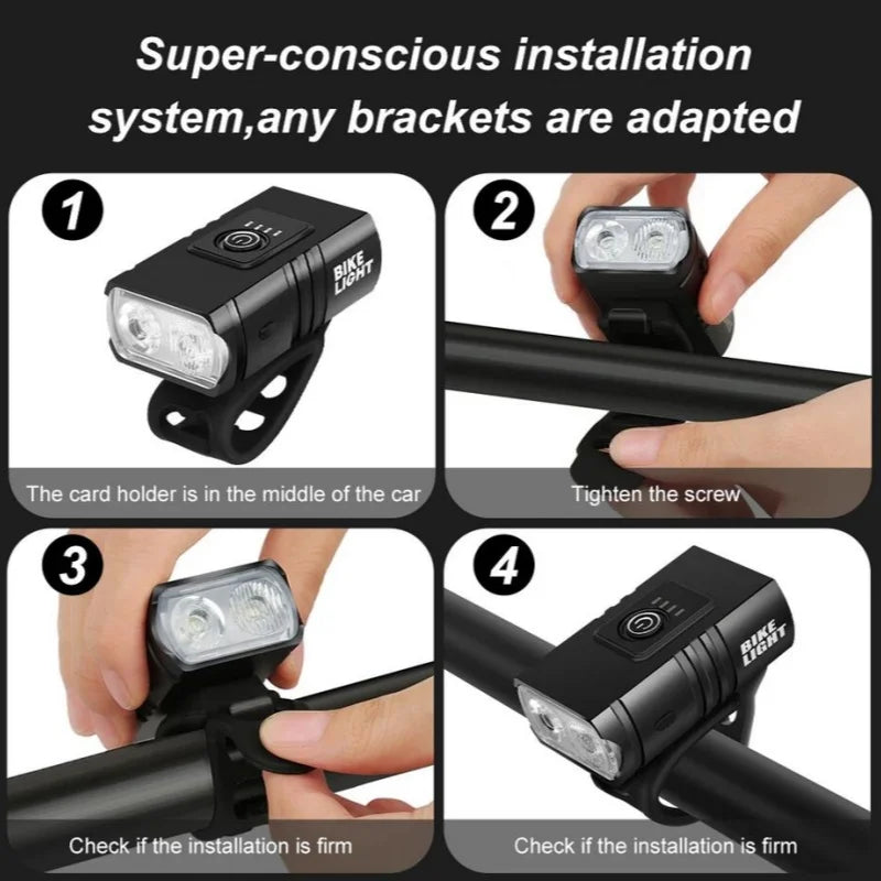 USB Rechargeable LED Bike Light 1000LM MTB Bicycle Headlight Front Lamp - 4
