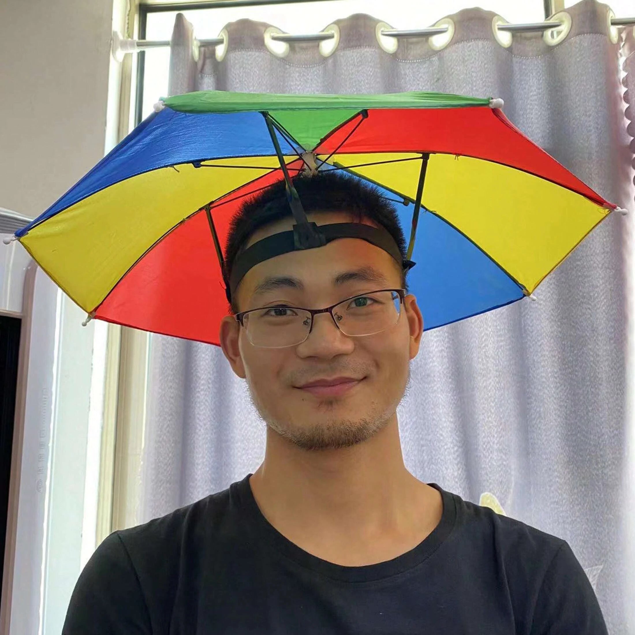 Hands Free Umbrella Hat Foldable Sun Rain Protection for Hiking Fishing - 14