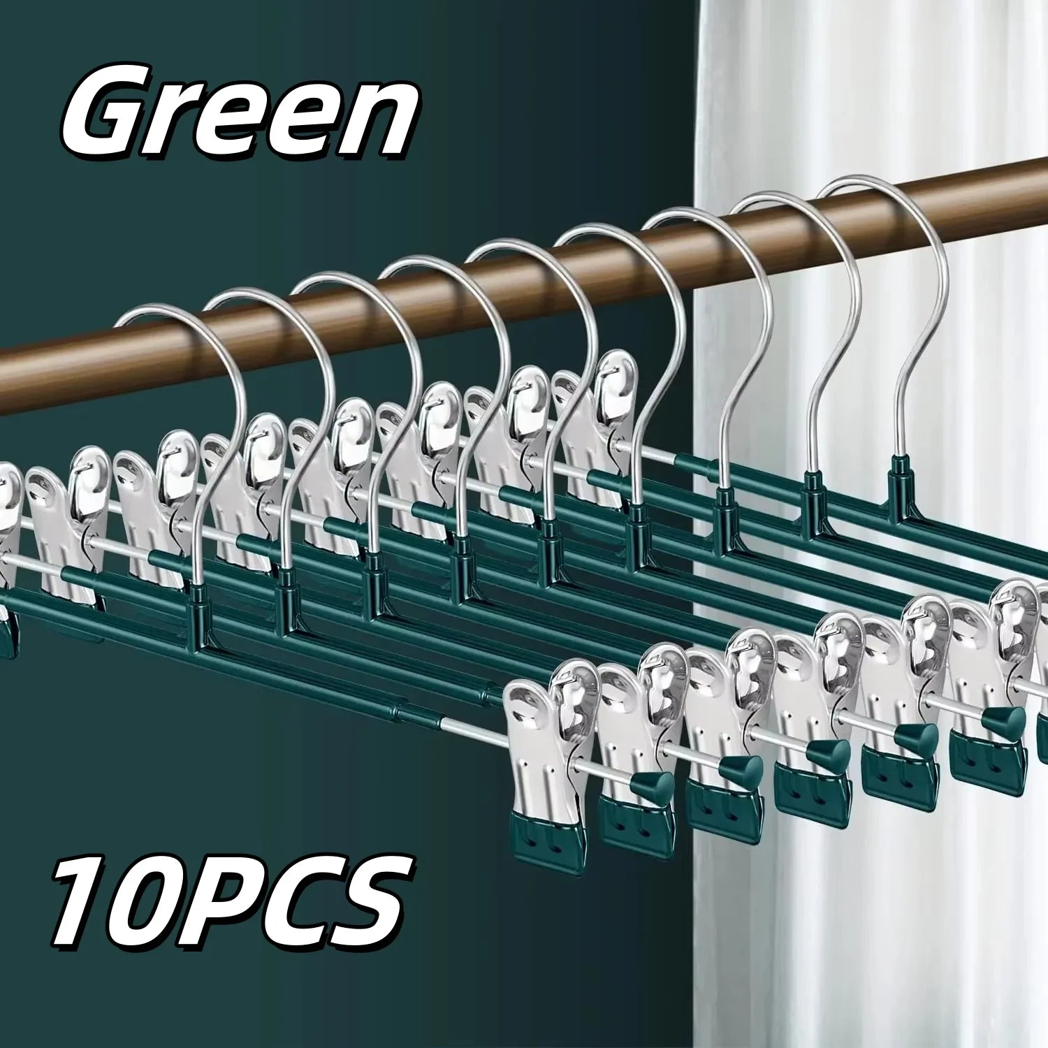 Non-Slip Stainless Steel Pants Hangers with Clips for Skirts and Jeans