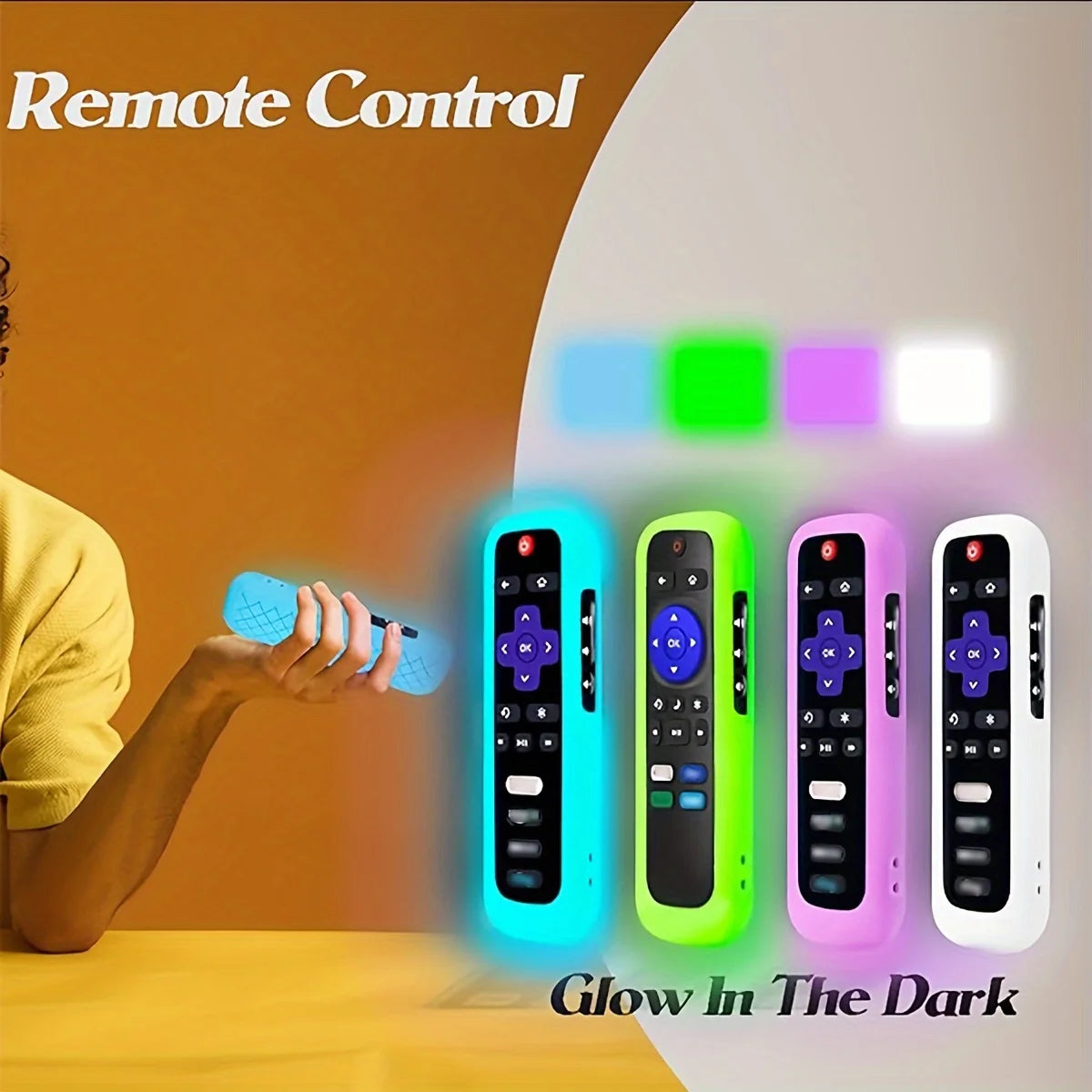 Glow in the Dark Silicone Universal Remote Control Cover with Lanyard
