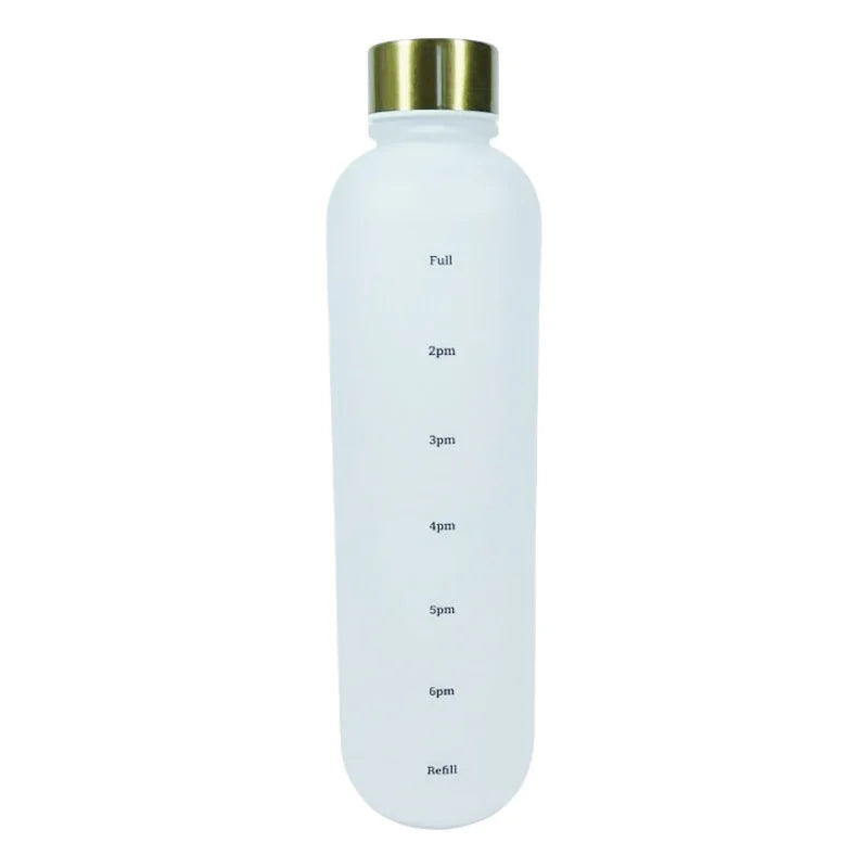 1000ml Motivational Water Bottle with Time Marker Leakproof Sport Flask - 21