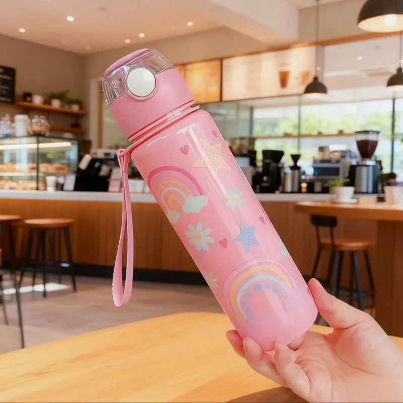 700ml Leak-Proof Sports Water Bottle with Straw and Carrying Handle - 17