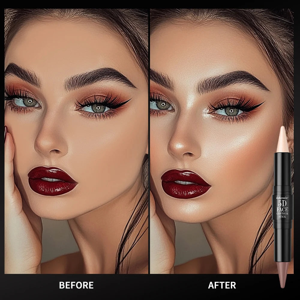 Dual-Ended Contour & Highlighter Stick Waterproof Face Bronzer