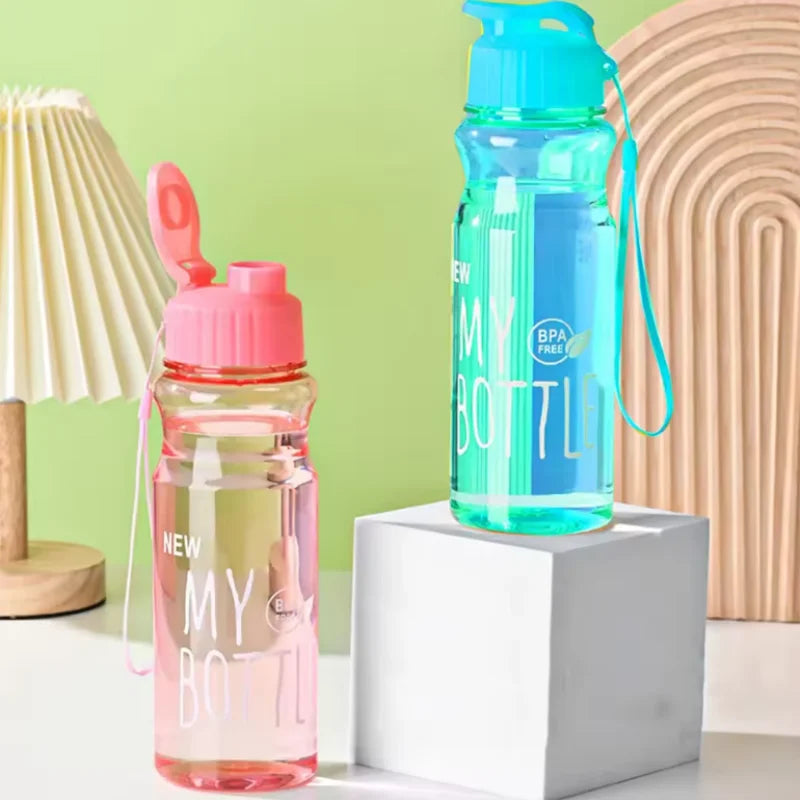 500ml Transparent Sport Water Bottle BPA Free Leakproof Travel Cup