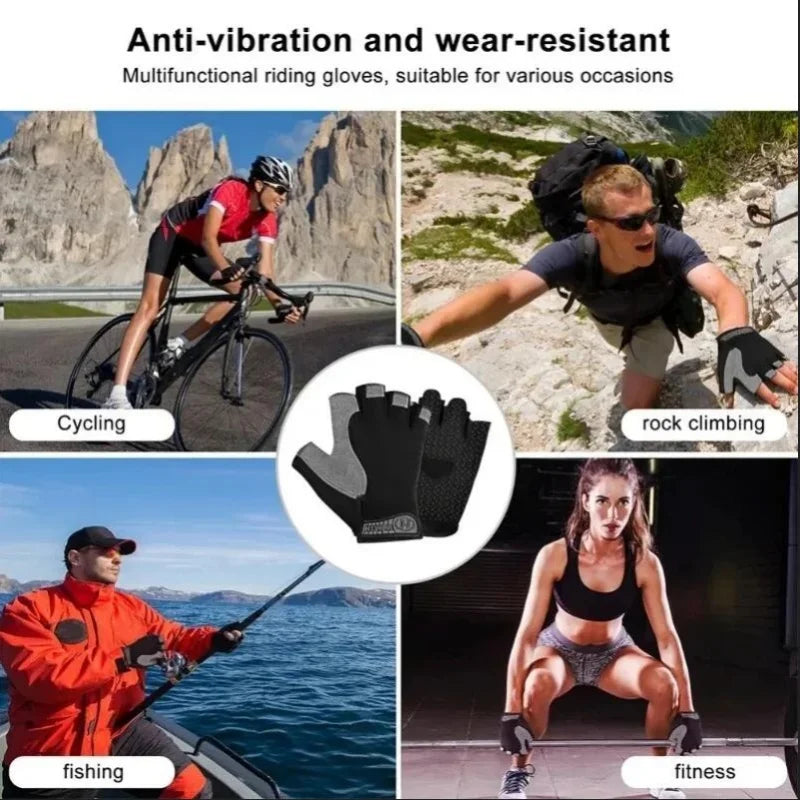 Fingerless Cycling Gloves Anti-Slip Shockproof Sports Training Mitts