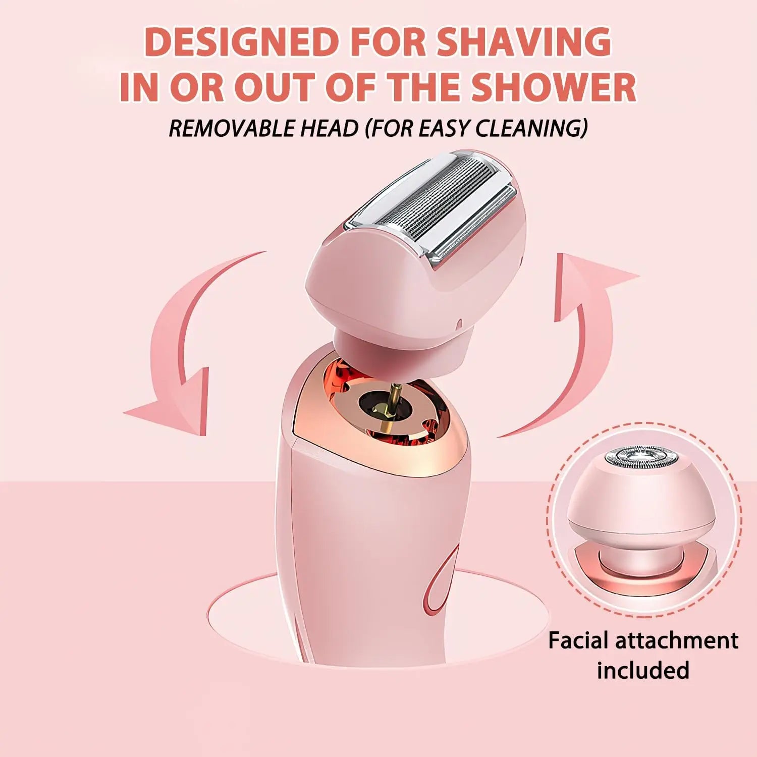 2 in 1 Women Electric Shaver Dual Head Bikini Trimmer Hair Remover - 3