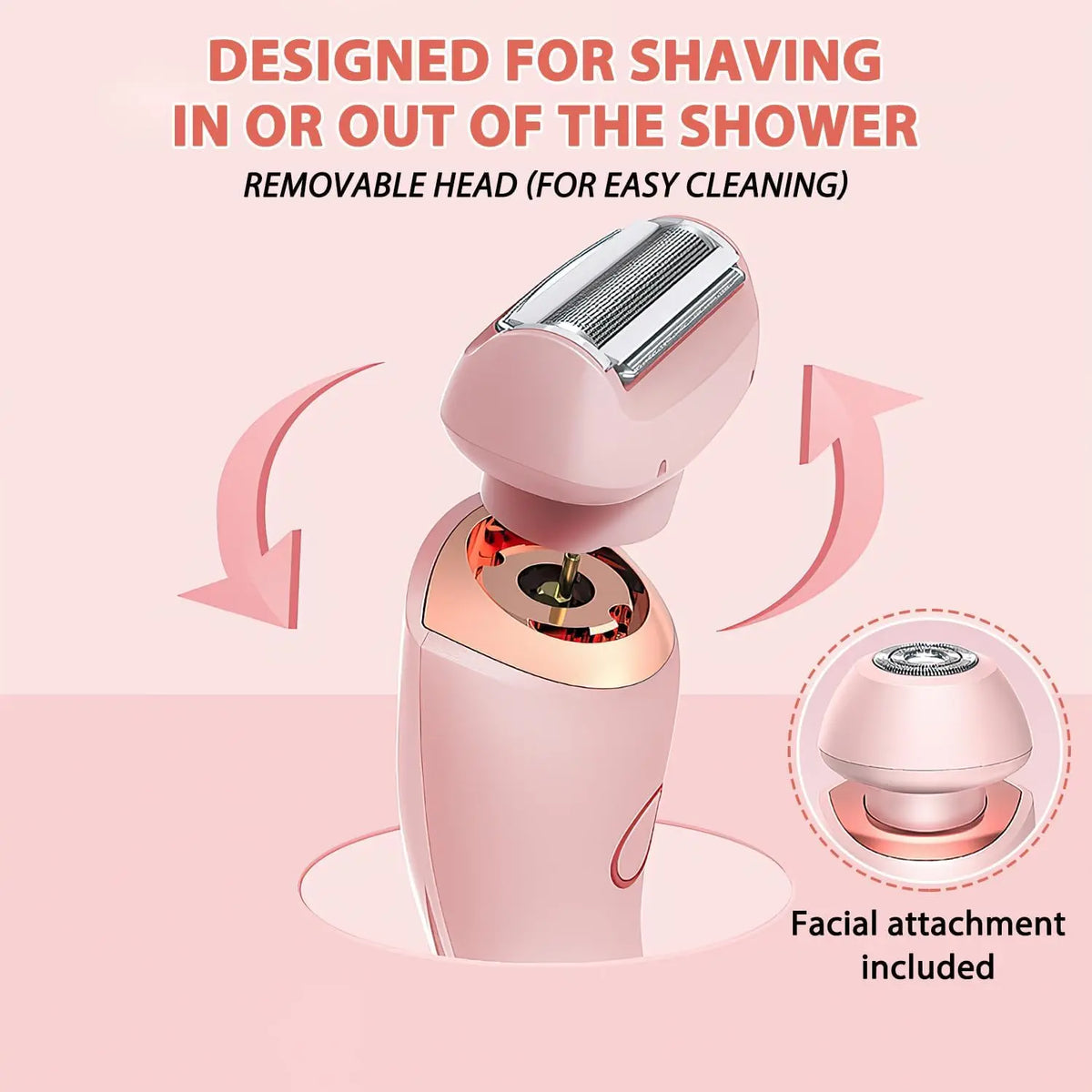 2 in 1 Women Electric Shaver Dual Head Bikini Trimmer Hair Remover