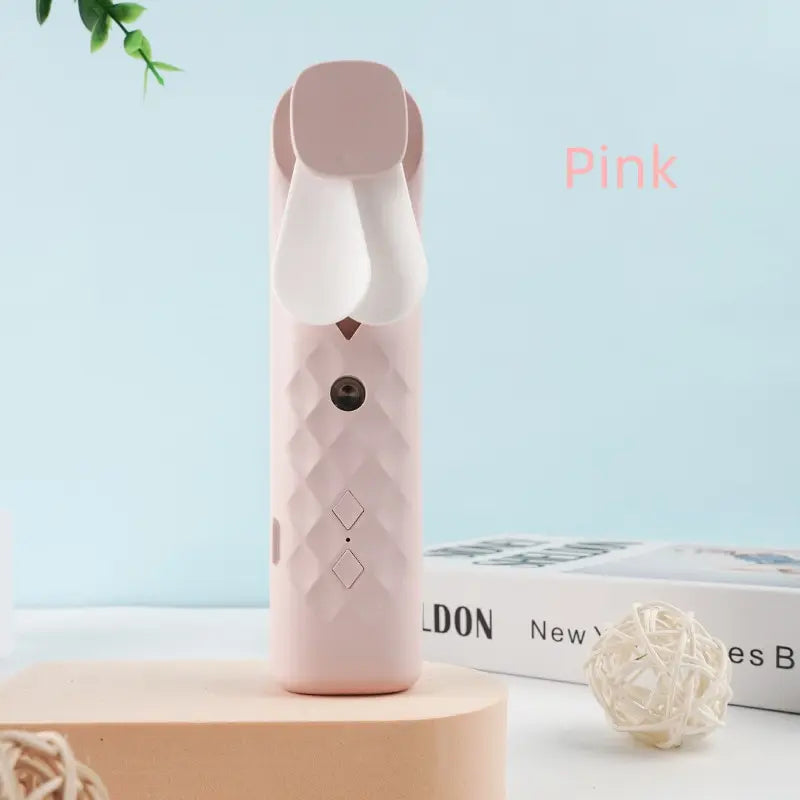 Portable 2-in-1 Handheld Mist Fan USB Rechargeable Cooling Face Steamer - 18