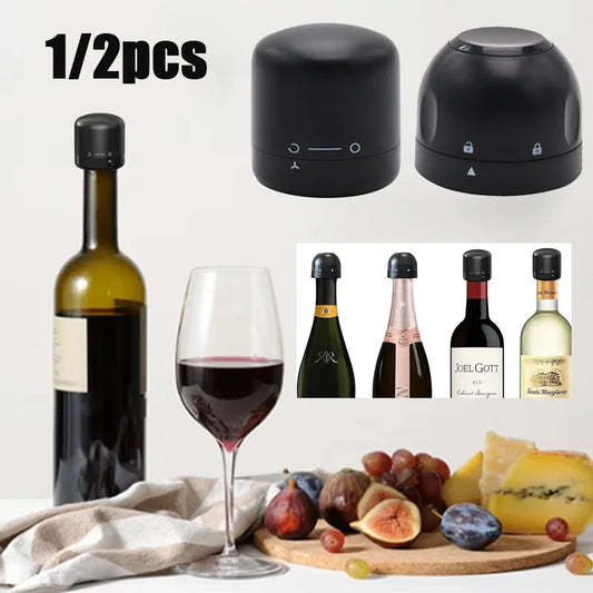 Rotating Wine and Champagne Bottle Stopper Leak Proof Sealing Plug
