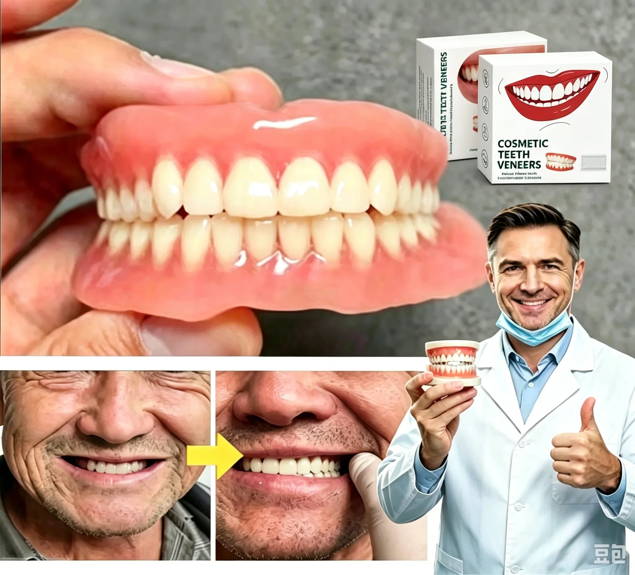 Flexible Resin Dentures Snap On Smile Teeth Restoration - 9