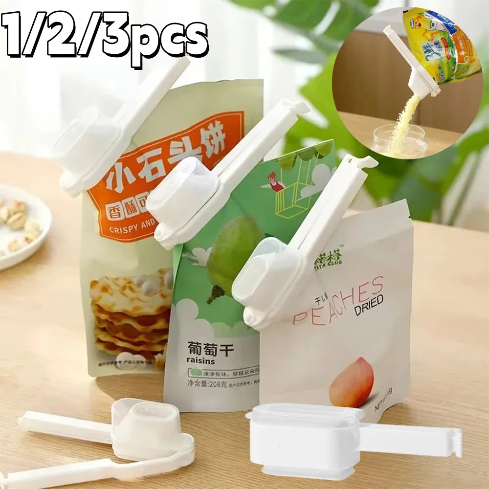 Food Bag Clips with Pouring Spout Sealing Preservation Sealer Tool - 1