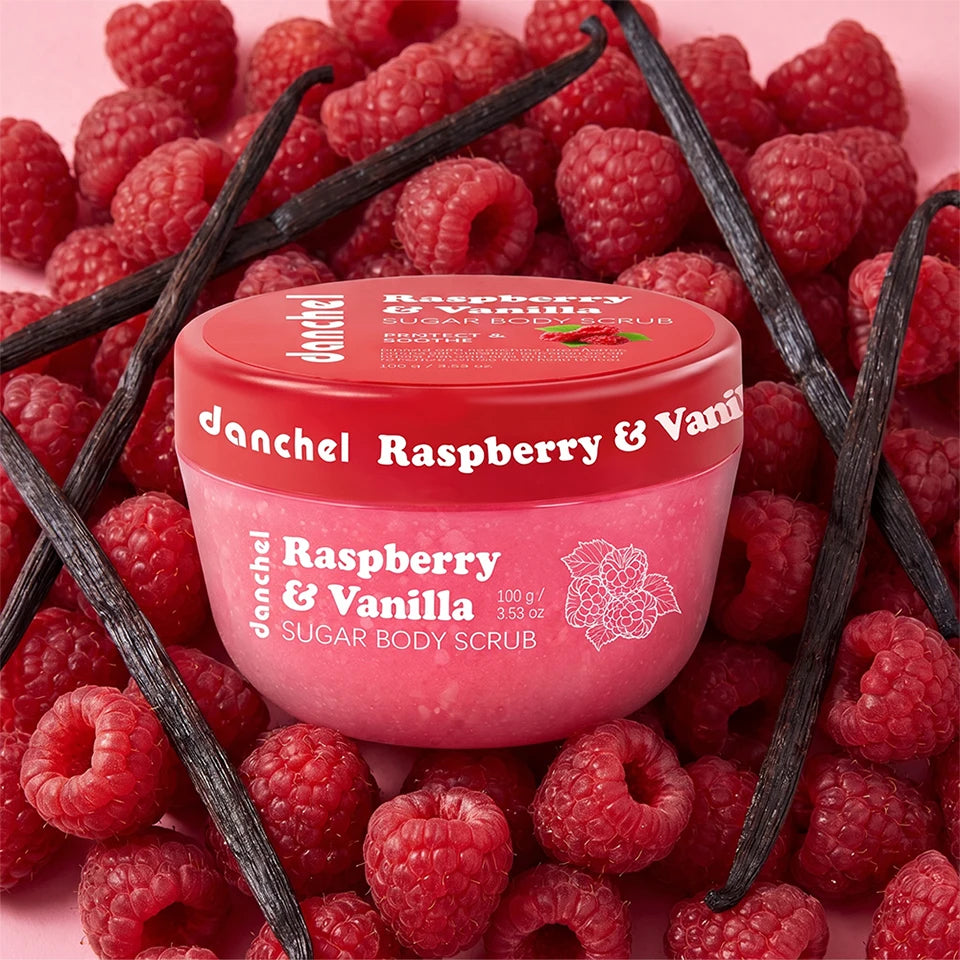 Raspberry Vanilla Sugar Body Scrub Exfoliating Skin Care - 17