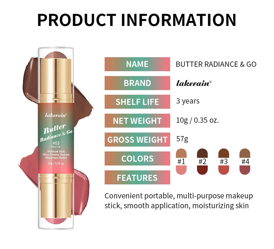 Double Headed Bronzer Blush Stick Multiuse Contouring Makeup - 18