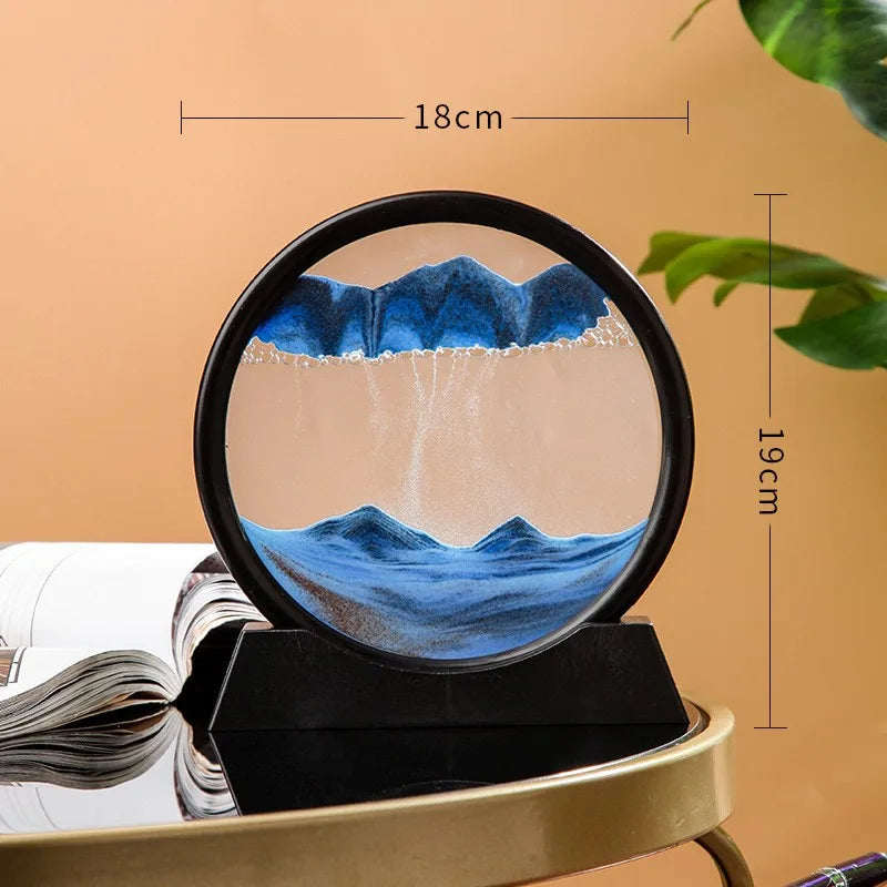3D Dynamic Quicksand Art Moving Sand Picture Round Desktop Ornament - 4