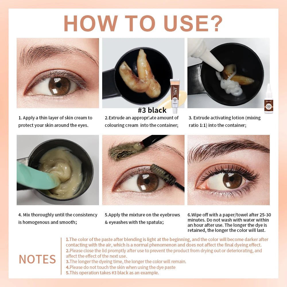 Lakerain Eyelash And Brow Tint Kit Waterproof Eyebrow Makeup Dye Set