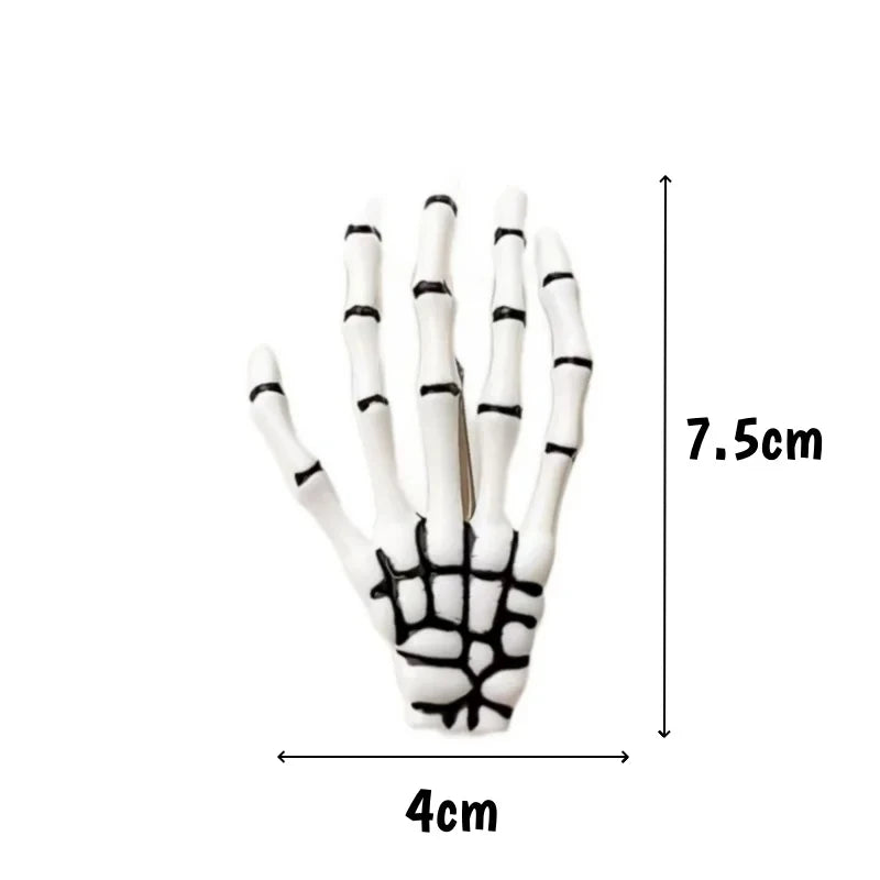Skeleton Hand Hair Clip Gothic Punk Halloween Horror Hair Accessories - 2