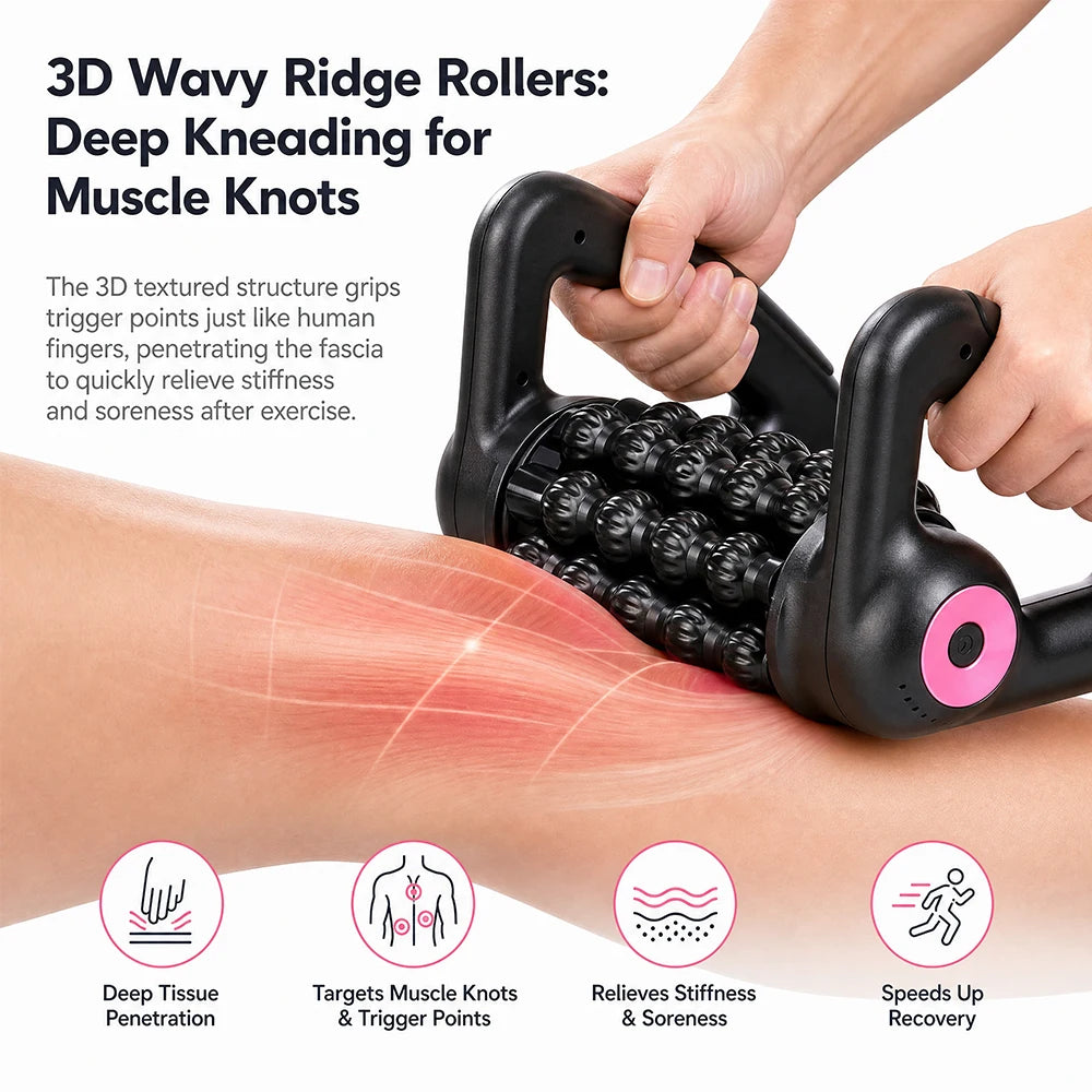 Electric Fascia Roller Muscle Massager Deep Tissue Body Roller - 3