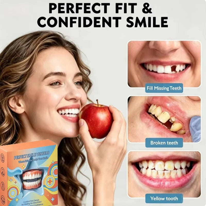 Silicone Upper Lower Dentures Simulation Teeth Smile Restore - 2