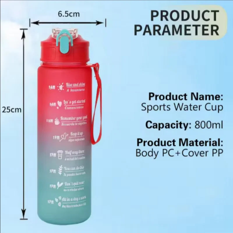 750ml Motivational Sports Water Bottle Leak Proof Fitness Hydration Cup - 4