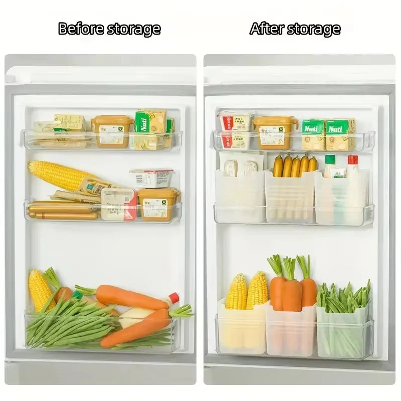 Fridge Side Door Storage Bins Kitchen Food Organizer Containers Set