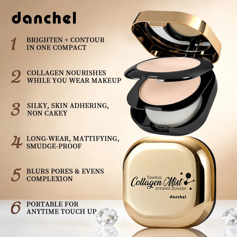 Double Layer Pressed Powder Oil Control Matte Setting Powder Makeup