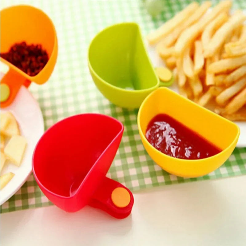 Dip Clip Bowls Set Plate Side Containers for Sauce and Seasoning - 2