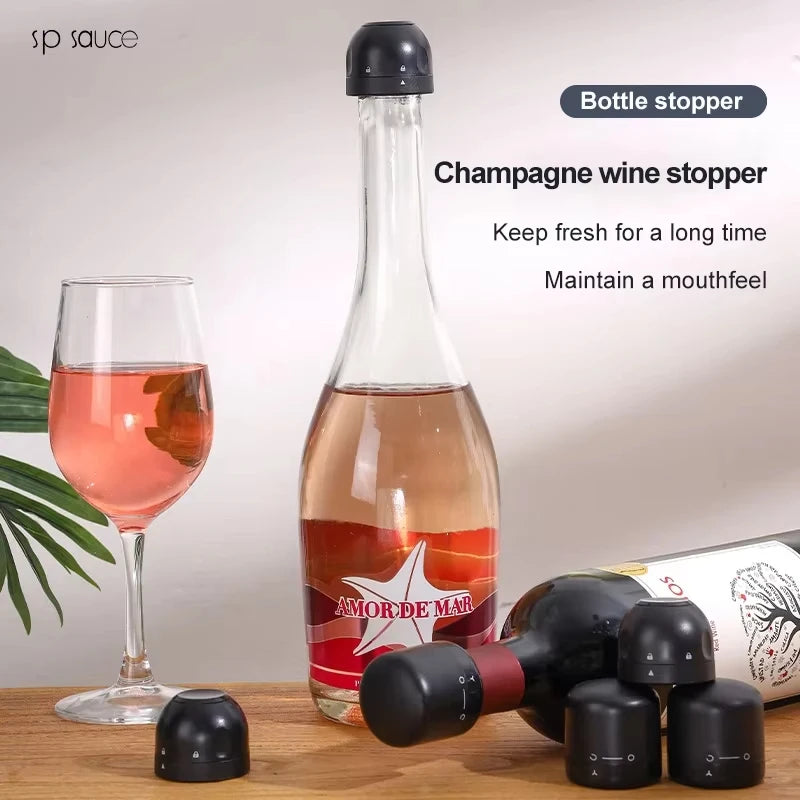 Rotating Wine and Champagne Bottle Stopper Leak Proof Sealing Plug