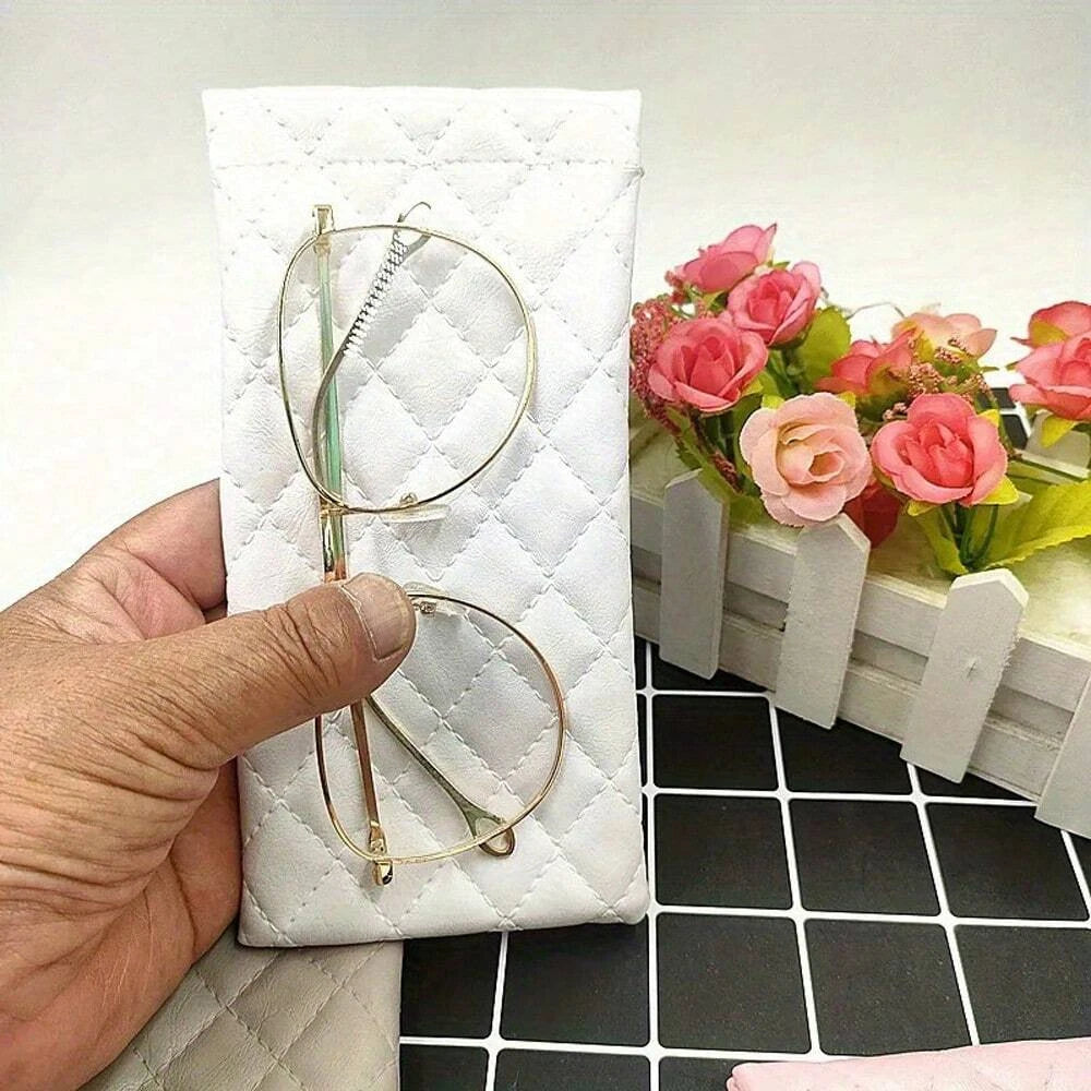 Soft PU Leather Eyeglasses Case Portable Sunglasses Pouch Organizer - 9