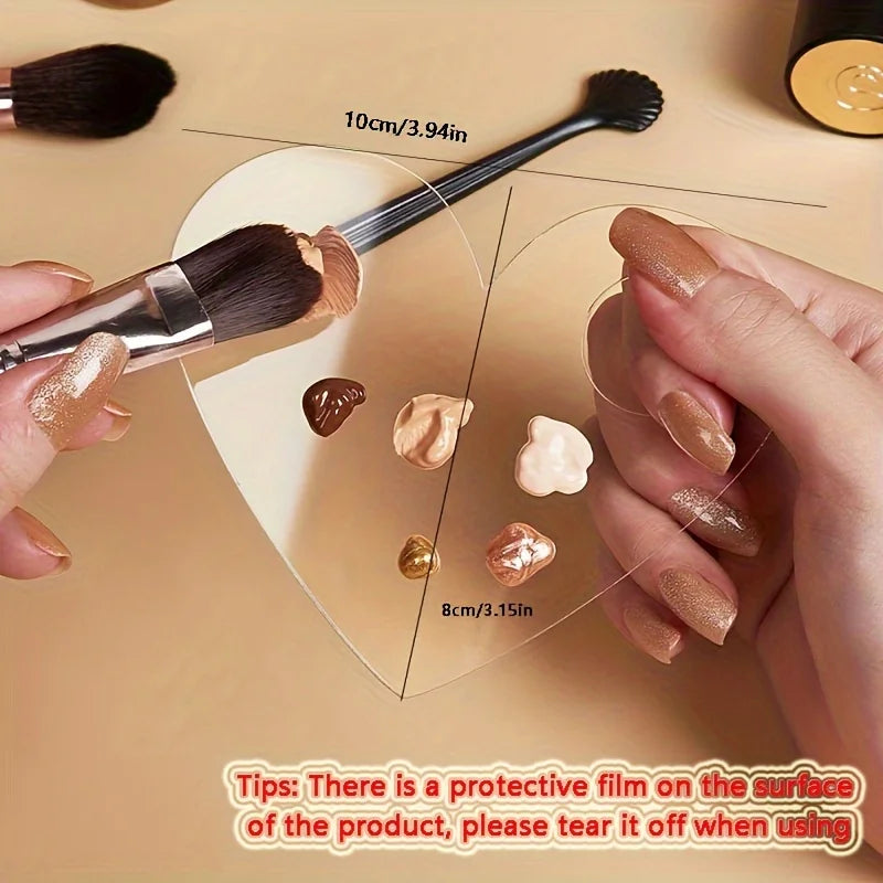 Acrylic Makeup Palette and Spatula Set for Foundation Blending