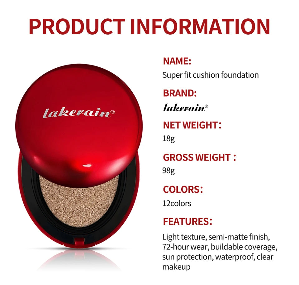 Cushion Foundation Long Lasting Semi Matte Face Makeup - 15