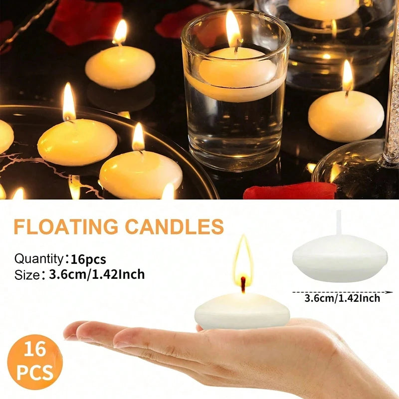 Floating Disc Candles Unscented Romantic Decor for Weddings and Parties