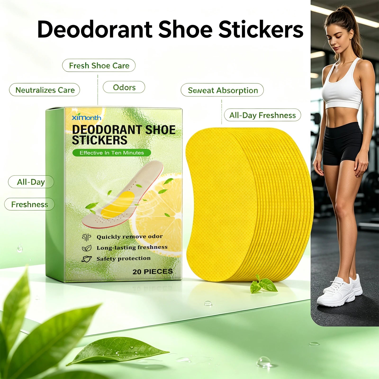 Ximonth Deodorant Shoe Stickers Odor Removal Patches Freshness - 4