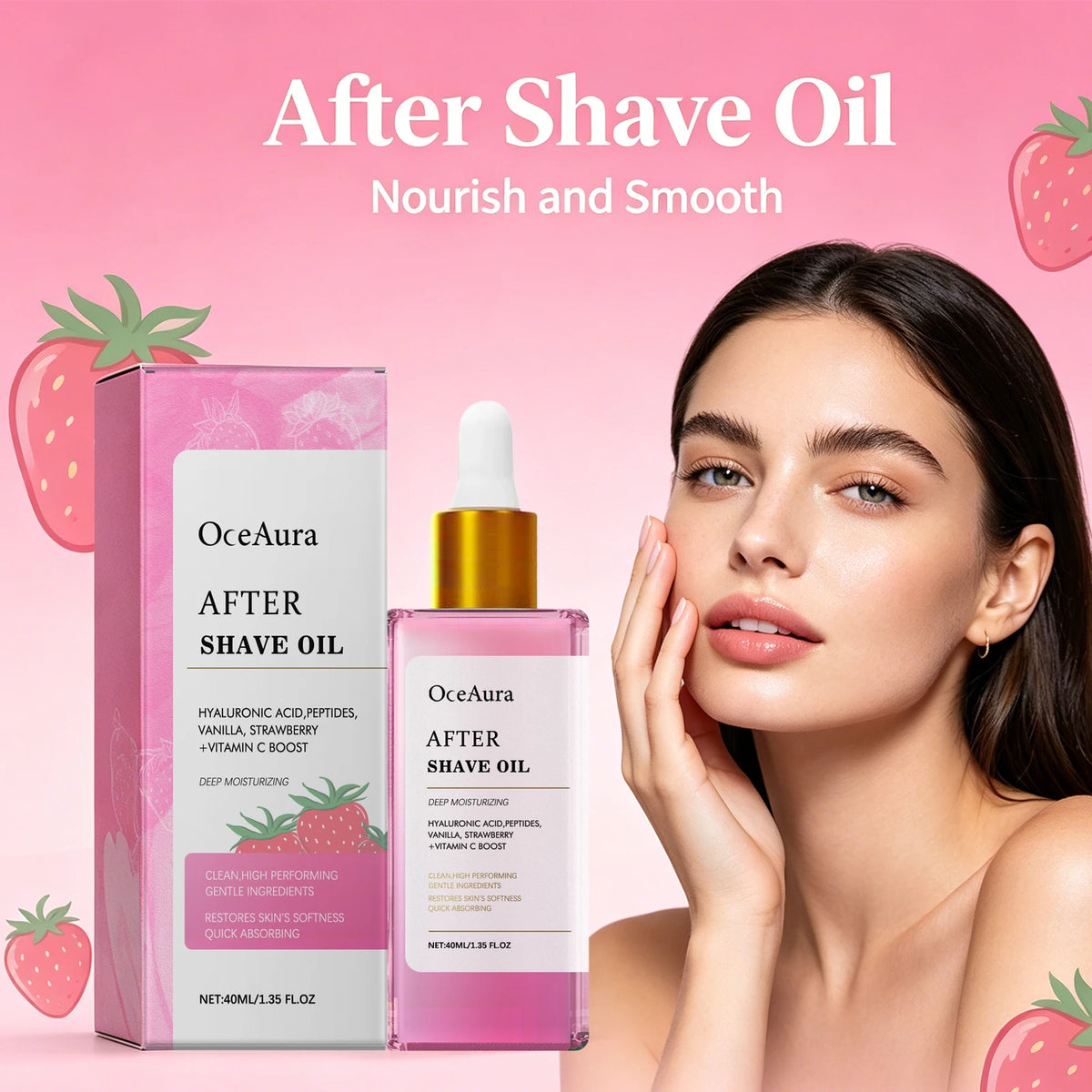 Strawberry After Shave Oil Soothing Post Wax Hair Removal Care