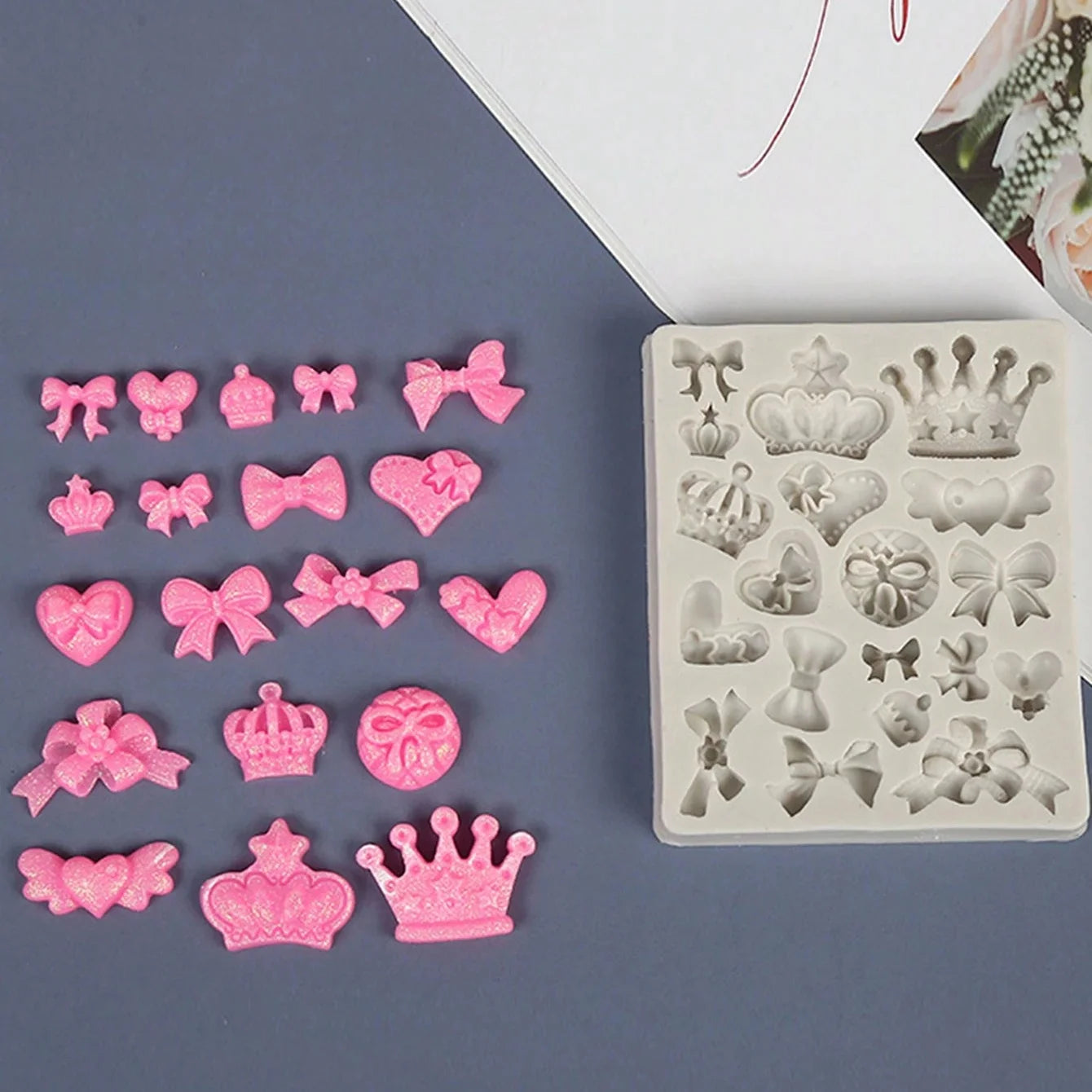 Crown and Bowknot Silicone Cake Mold Fondant Chocolate Decorating Tool - 7