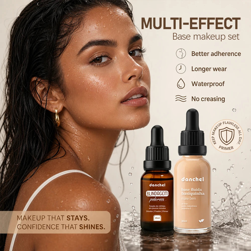 2pcs Waterproof Primer Serum and Liquid Foundation Makeup Set - 3