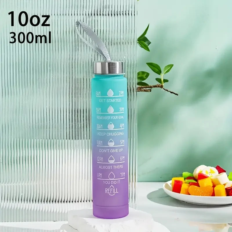 Motivational Water Bottle with Time Marker Leakproof Sport Fitness Jug - 25