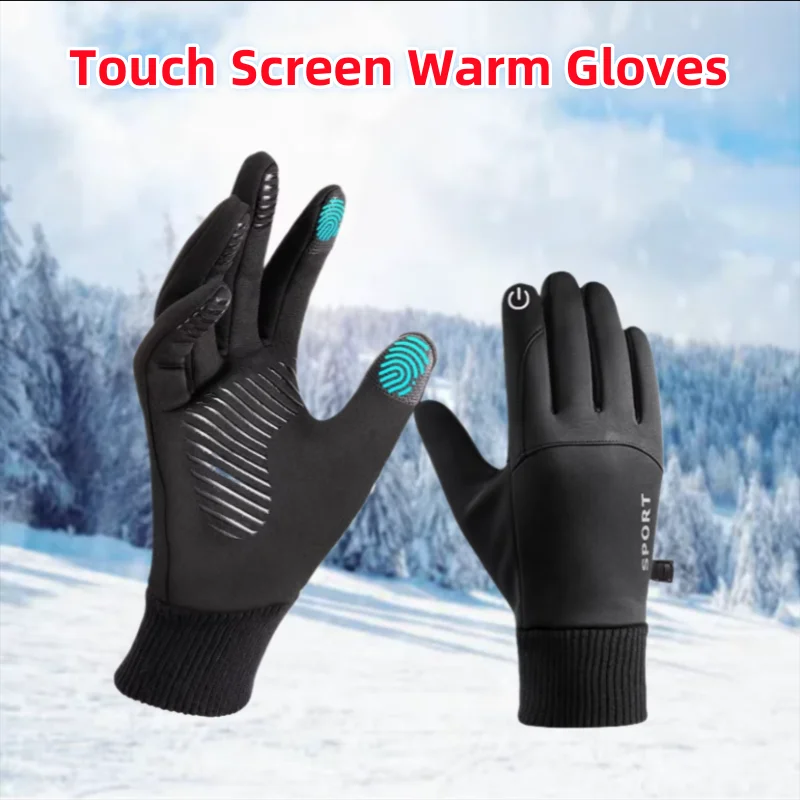 Winter Thermal Touch Screen Gloves Waterproof Windproof Cycling Mitts