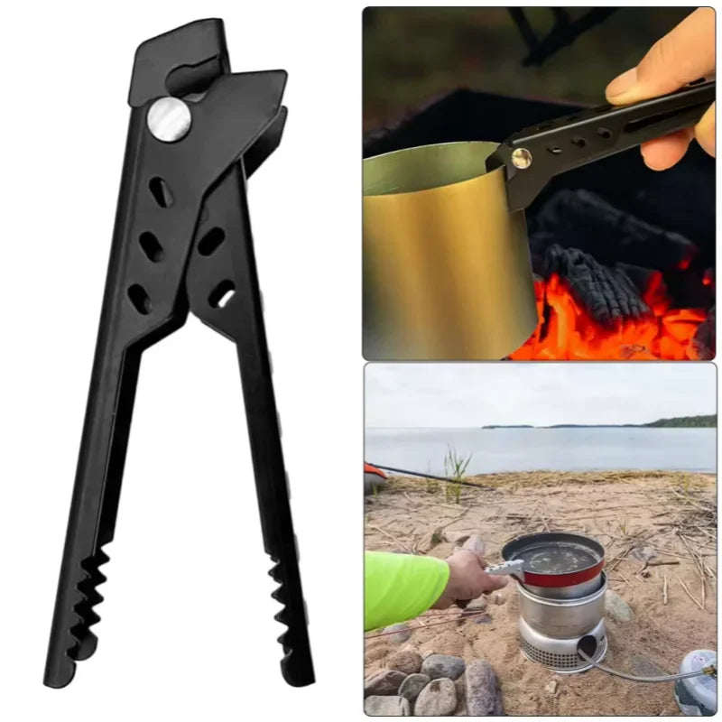 Portable Camping Pot Gripper Anti Scald Bowl Clamp Hot Pan Holder - 2