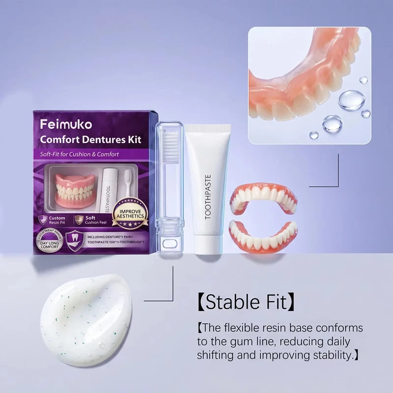 Silicone Dentures Full Set Instant Smile False Teeth - 4